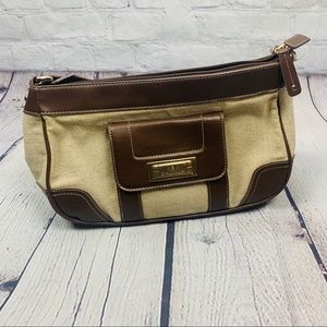 Etienne Aigner Tan and Brain Leather Bag